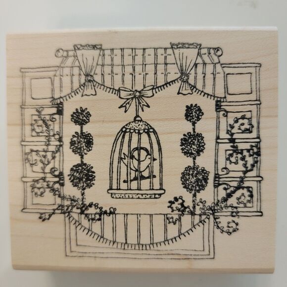 ELEGANT FLOURISHING BIRDS OF A FEATHER Lot of 2 Wood Mounted Rubber Stamps NEW - Picture 6 of 12